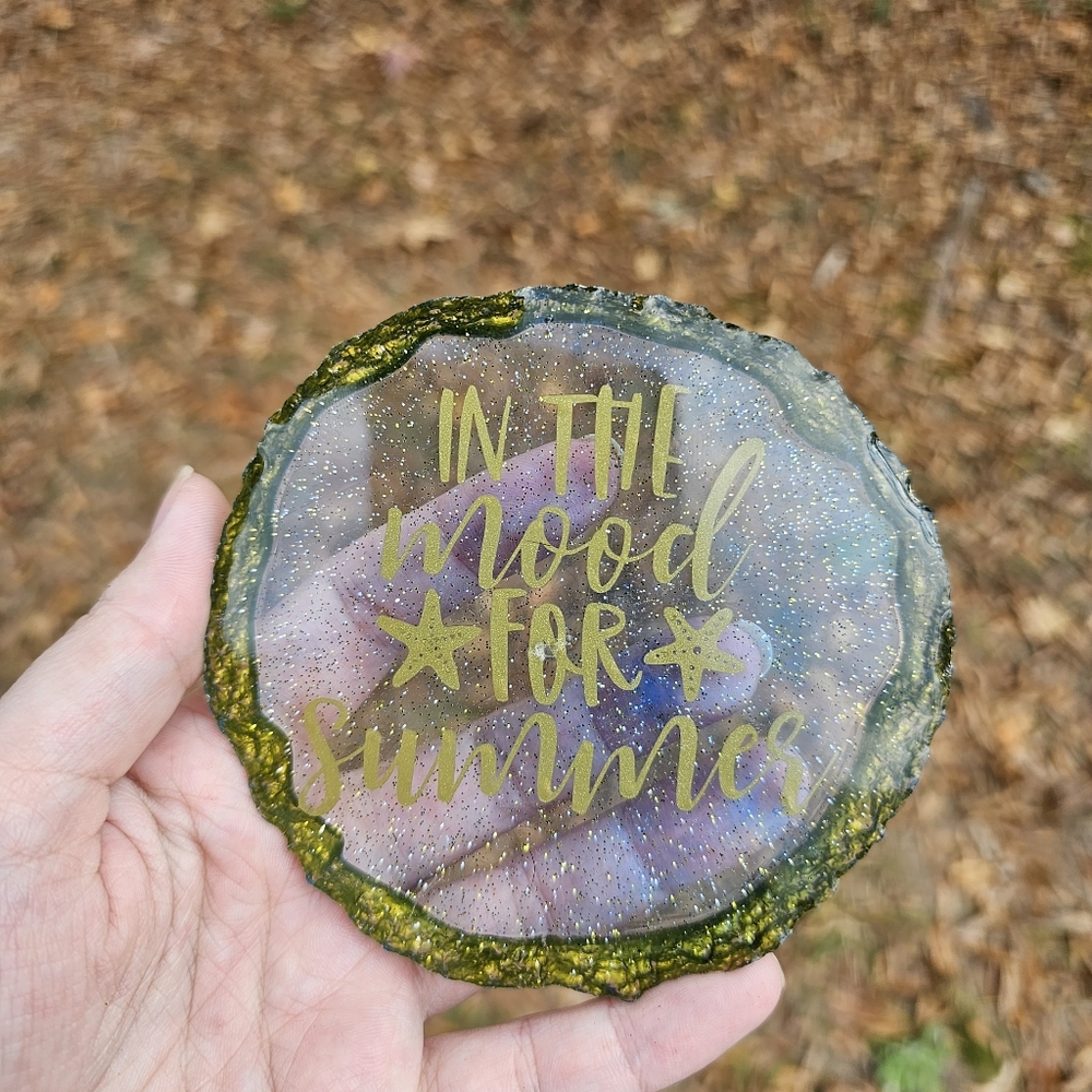 Handmade Beautiful Beacons Resin In The Mood For Summer Geode Coaster